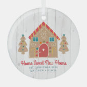 Gingerbrot Neue Zuhause Erste Weihnachtsfeier Rust Ornament Aus Glas (Vorderseite)