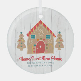 Gingerbrot Neue Zuhause Erste Weihnachtsfeier Rust Ornament Aus Glas