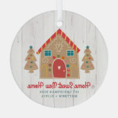 Gingerbrot Neue Zuhause Erste Weihnachtsfeier Rust Ornament Aus Glas (Rückseite)