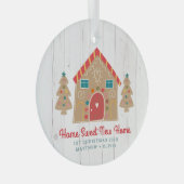 Gingerbrot Neue Zuhause Erste Weihnachtsfeier Rust Ornament Aus Glas (Vorderseite Rechts)