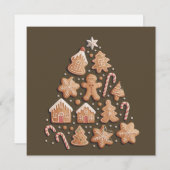 Gingerbrot Niedlicher Weihnachtsbaum Winterbaker Feiertagskarte (Vorne/Hinten)