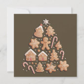 Gingerbrot Niedlicher Weihnachtsbaum Winterbaker Feiertagskarte (Vorderseite)