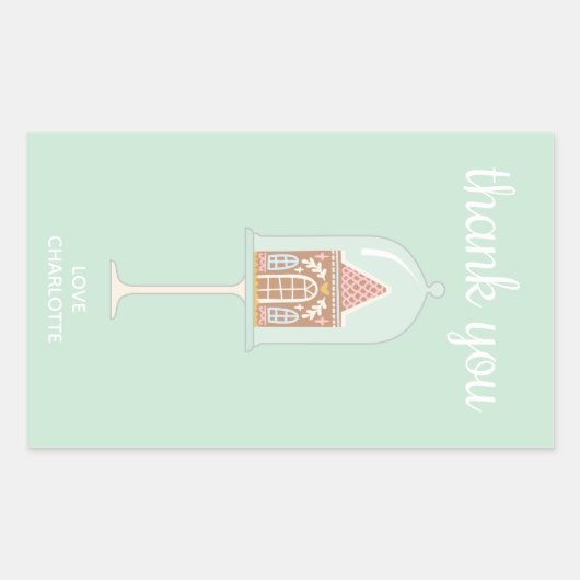 Gingerbrot Party Danke Stickers (Vorderseite)