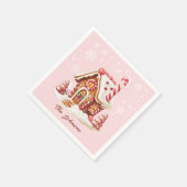 Gingerbrot Party Pink Paper Serviette (Ecke)