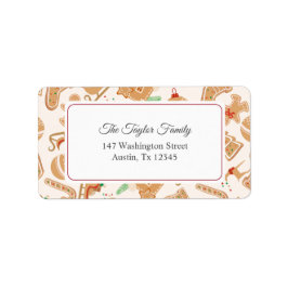 Gingerbrot Pattern Xmas Rücksendeadresse Adressaufkleber