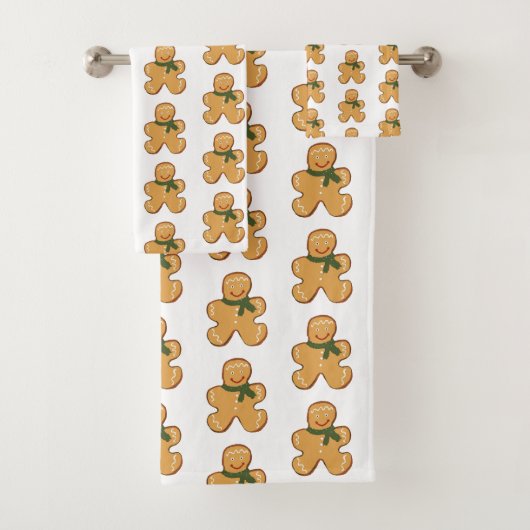 Gingerbrot Person Pattern Badetuch Set (Insitu)
