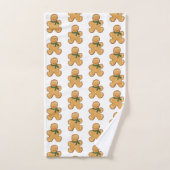 Gingerbrot Person Pattern Badetuch Set (Handtuch)