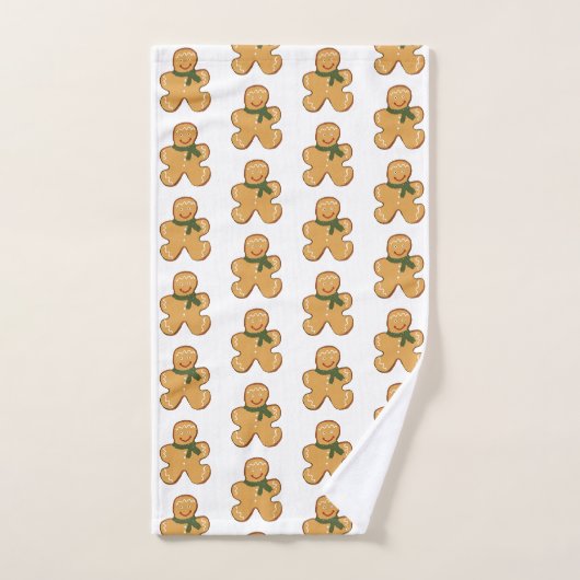 Gingerbrot Person Pattern Badetuch Set (Handtuch)