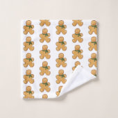 Gingerbrot Person Pattern Badetuch Set (Waschlappen)