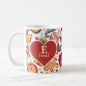 Gingerbrot Personalisiert Monogram & Name Weihnach Kaffeetasse (Links)