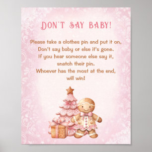 Gingerbrot Pink Babydusche Say Baby Game nicht Poster