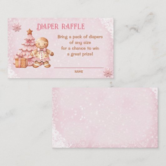 Gingerbrot Pink Babydusche Windelwaschkarte Begleitkarte (Vorne/Hinten)