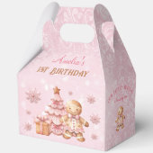 Gingerbrot Pink Weihnachten 1. Geburtstag Groß Geschenkschachtel (Rückseite)