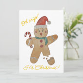 Gingerbrot-Platt-Weihnachtskarte Feiertagskarte (Stehend Vorderseite)