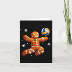Gingerbrot Playing Volleyball Weihnachtskochtopf Karte