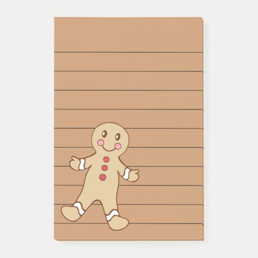 Gingerbrot Post It Notes Notepad Post-it Klebezettel (Vorderseite)