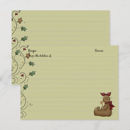 Gingerbrot Postkarte (Vorne/Hinten)