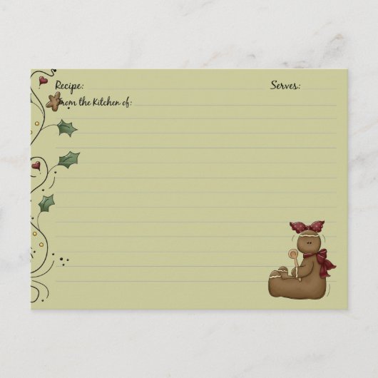 Gingerbrot Postkarte (Vorderseite)