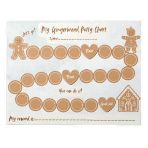 Gingerbrot Potty Training Chart Notepad Notizblock