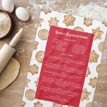 Gingerbrot Rezept Sweet Christmas Keepake Geschenk Geschirrtuch<br><div class="desc">Dieses süße Weihnachtshandtuch weist eine Grenze von Aquarellkuchen und einfachen Typografien auf festlichem rotem Hintergrund auf. Diese Küchenhandtücher sind ein fabelhaftes Geschenk,  um Ihre Lieblings-Lebkuchenrezepte zu teilen,  ob es nun Ihr oder ein geliebtes Familienmitglied ist. Es ist ein nachdenkliches Geschenk,  das Jahr für Jahr geschätzt wird!</div>