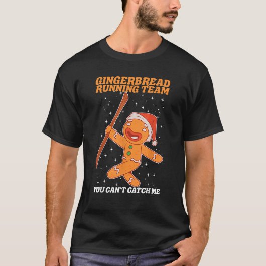 Gingerbrot Running Team Weihnachtskochtopf Funny B T-Shirt (Vorderseite)