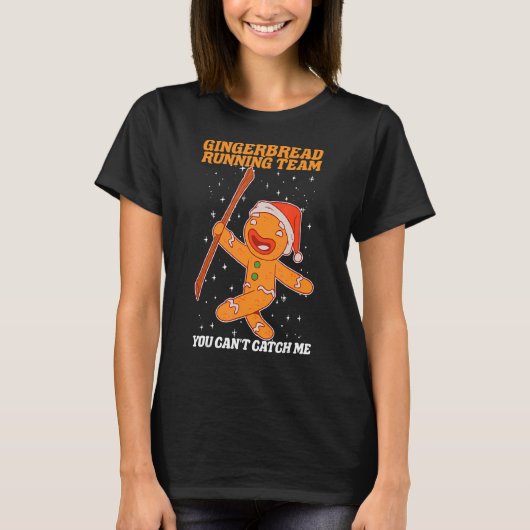 Gingerbrot Running Team Weihnachtskochtopf Funny B T-Shirt (Vorderseite)
