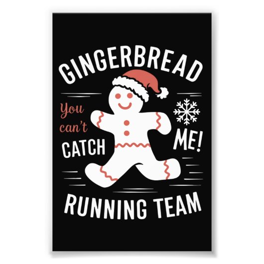 Gingerbrot Running Team Weihnachtszeit Spaß Fotodruck (Vorne)