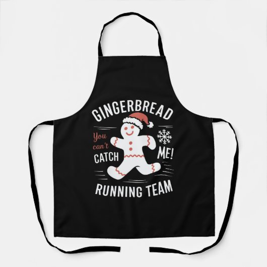 Gingerbrot Running Team Weihnachtszeit Spaß Schürze (Vorderseite)