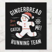 Gingerbrot Running Team Weihnachtszeit Spaß Weinetikett (Einzelnes Label)