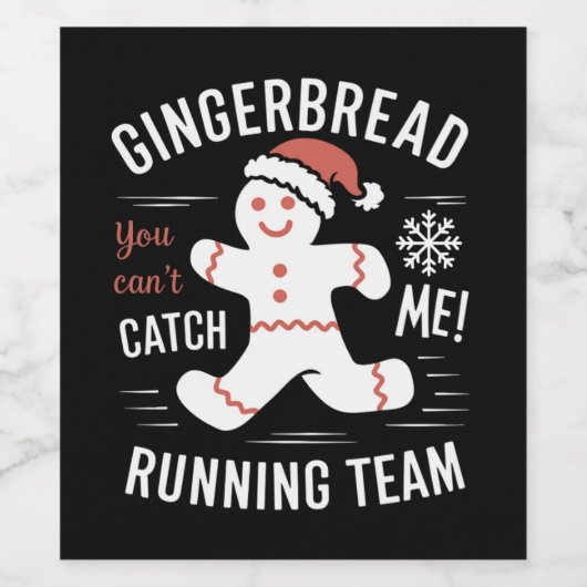Gingerbrot Running Team Weihnachtszeit Spaß Weinetikett (Einzelnes Label)