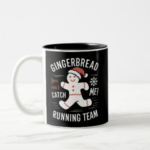 Gingerbrot Running Team Weihnachtszeit Spaß Zweifarbige Tasse