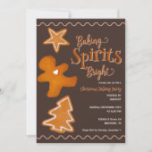 Gingerbrot Rustikal Charming Weihnachtsgebäck Part Einladung (Vorderseite)