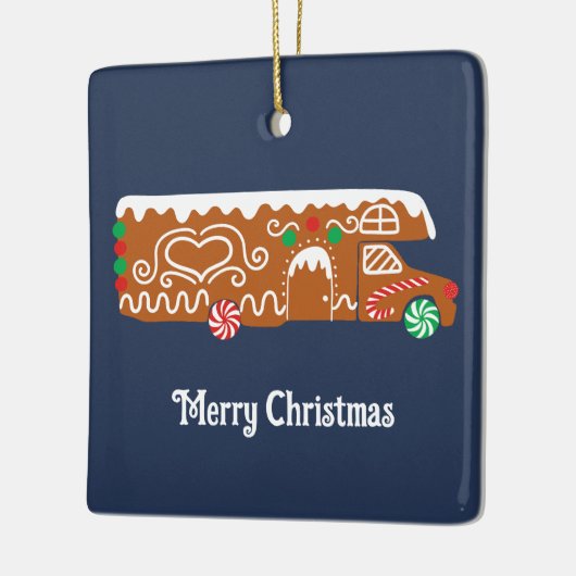 Gingerbrot RV Klasse C Camper Foto Weihnachten Keramikornament (Links)