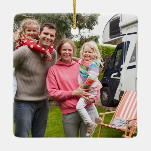 Gingerbrot RV Klasse C Camper Foto Weihnachten Keramikornament (Rückseite)