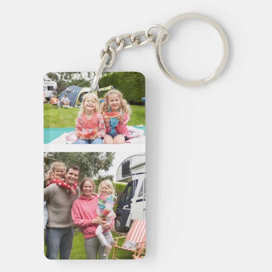 Gingerbrot RV Klasse C Camper Foto Weihnachten Schlüsselanhänger (Rückseite)