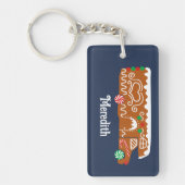 Gingerbrot RV Klasse C Camper Foto Weihnachten Schlüsselanhänger (Vorderseite)