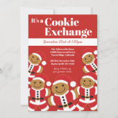 Gingerbrot Santa Cookie Exchange Weihnachtsweihnac Einladung (Vorderseite)