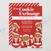Gingerbrot Santa Cookie Exchange Weihnachtsweihnac Einladung (Vorne/Hinten)