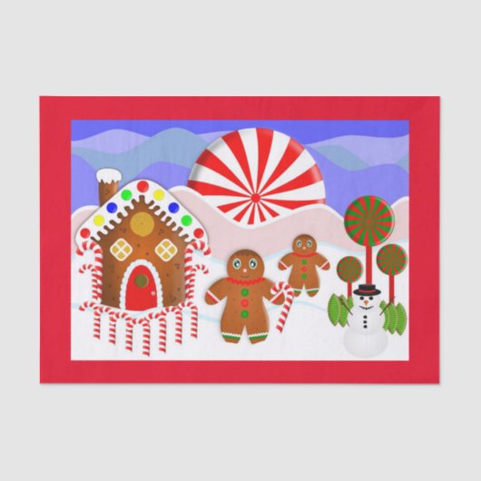 Gingerbrot Scene Tissue Paper Seidenpapier (Vorderseite)