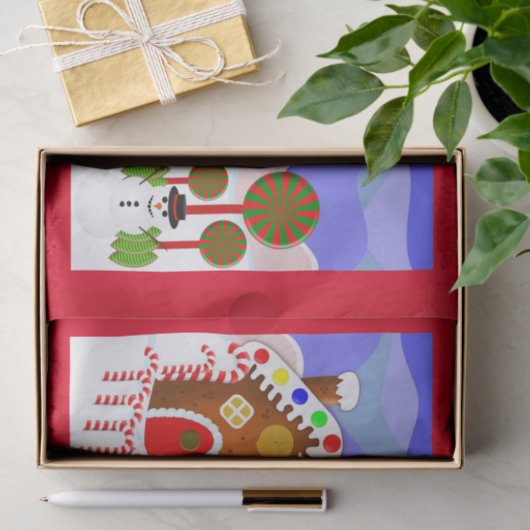 Gingerbrot Scene Tissue Paper Seidenpapier (Geschenk)