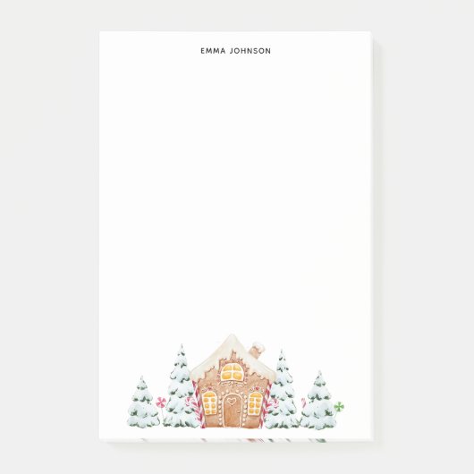 Gingerbrot-Schneebäume minimalistisch Post-it Klebezettel (Vorderseite)
