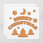 Gingerbrot Schriftart Frohe Weihnachtskarte (Vorne/Hinten)