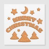 Gingerbrot Schriftart Frohe Weihnachtskarte Magnetkarte (Vorderseite)