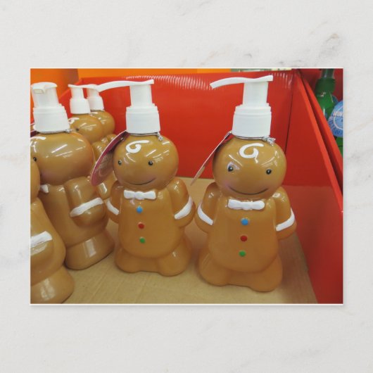 Gingerbrot-Seifenspender Postkarte (Vorderseite)