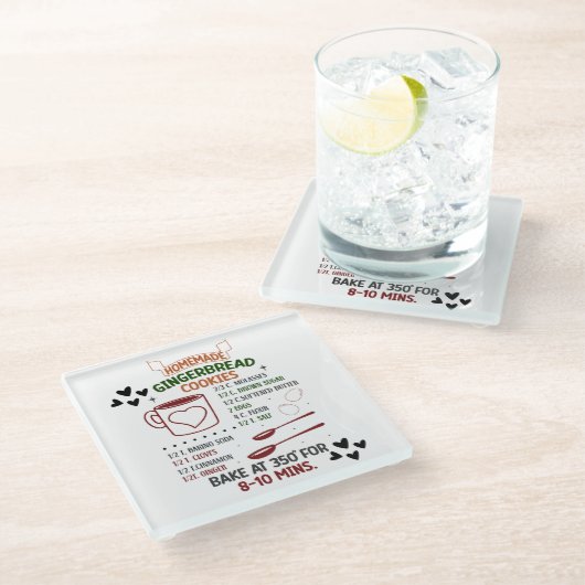 Gingerbrot selbst Rezept Weihnachtsgeschenk Glasuntersetzer (Schrägansicht)