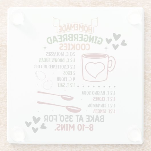 Gingerbrot selbst Rezept Weihnachtsgeschenk Glasuntersetzer (Rückseite)