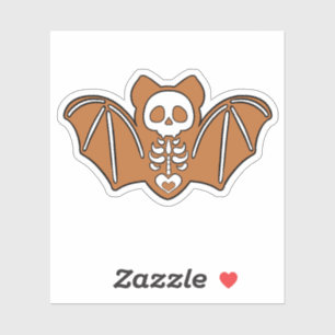 Gingerbrot Skeleton Bat Aufkleber