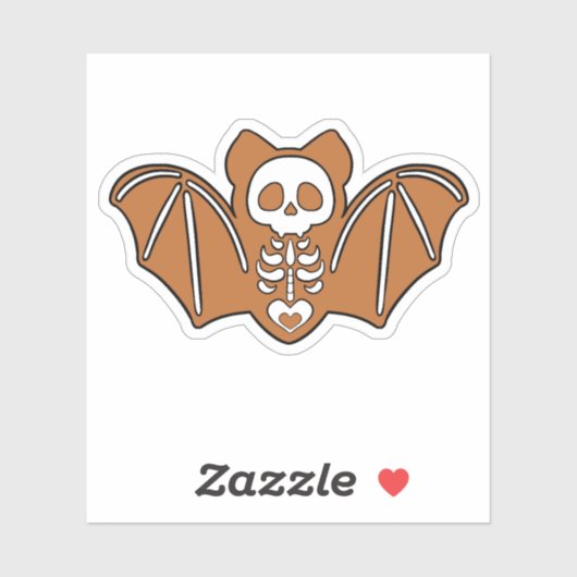 Gingerbrot Skeleton Bat Aufkleber (Blatt)