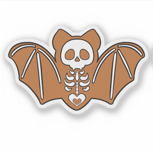 Gingerbrot Skeleton Bat Aufkleber (Vorderseite)