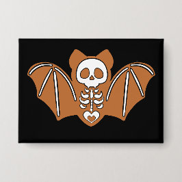 Gingerbrot Skeleton Bat Button
